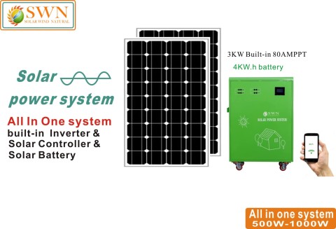 1000W-4000W All in one solar power solar generator